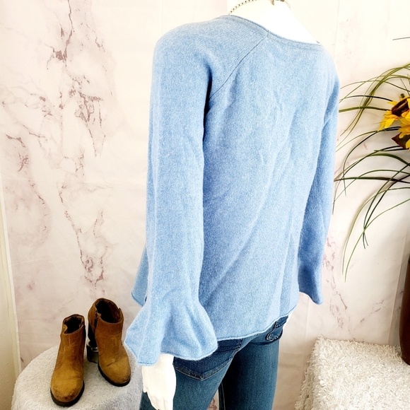 White + Warren cashmere light powder blue sweater - Picture 5 of 8